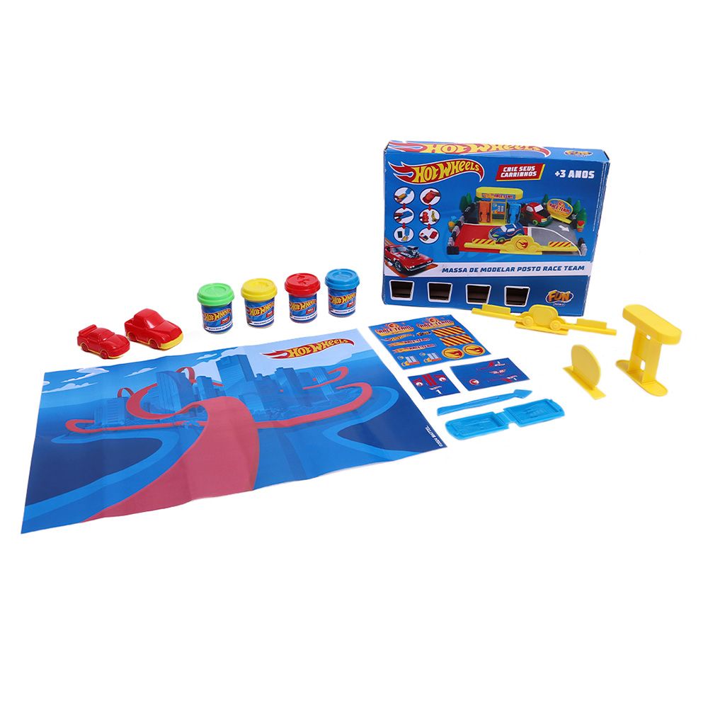 Hot Wheels Massinha Posto Race Team - Fun Divirta-se