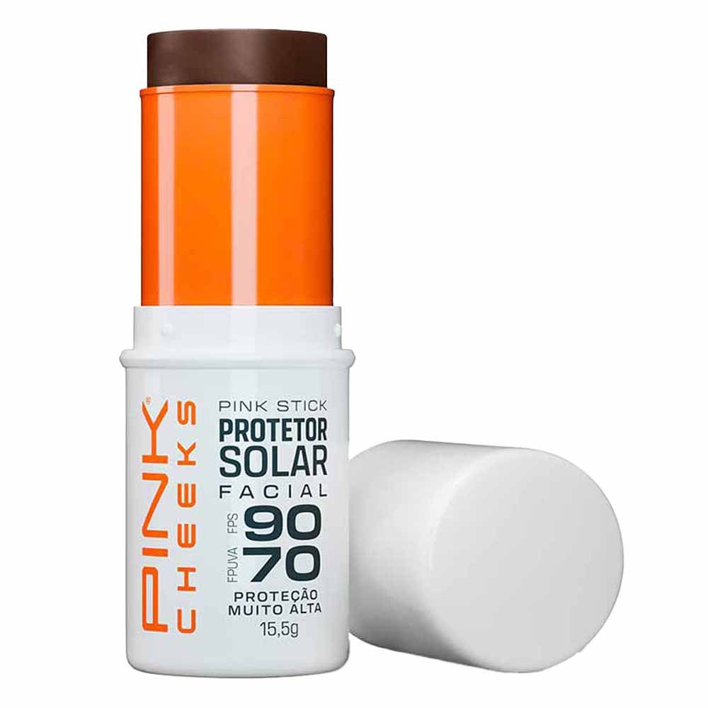 Protetor Solar Facial Com Cor Pink Stick FPS90 — 80km