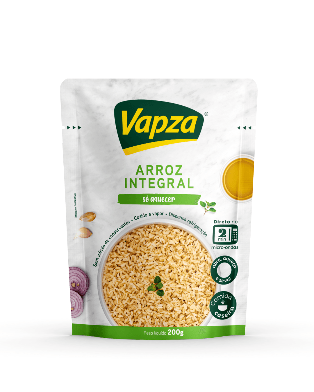Arroz Integral 200G Só Aquecer Vapza