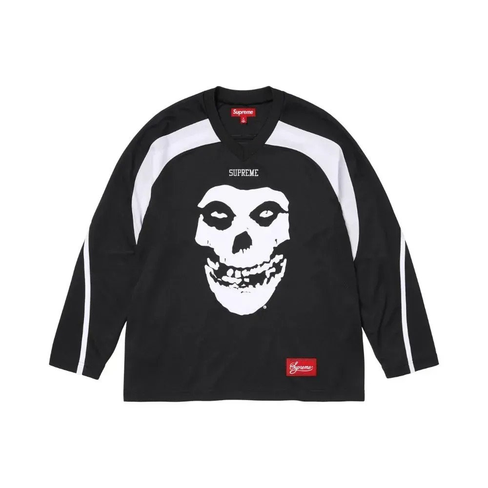 The Misfits x Supreme Camiseta Hockey Jersey Black SS26-W7 — P / M / G / XG / XXG, Novo