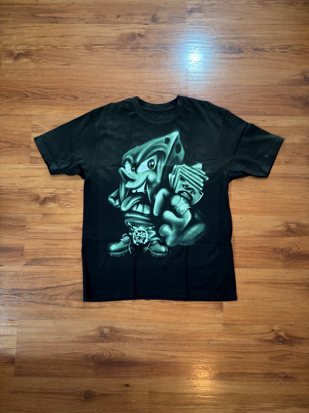 Spongebob x Cactus Jack Travis Scott Camiseta Mr Krabs Black — XG, Novo
