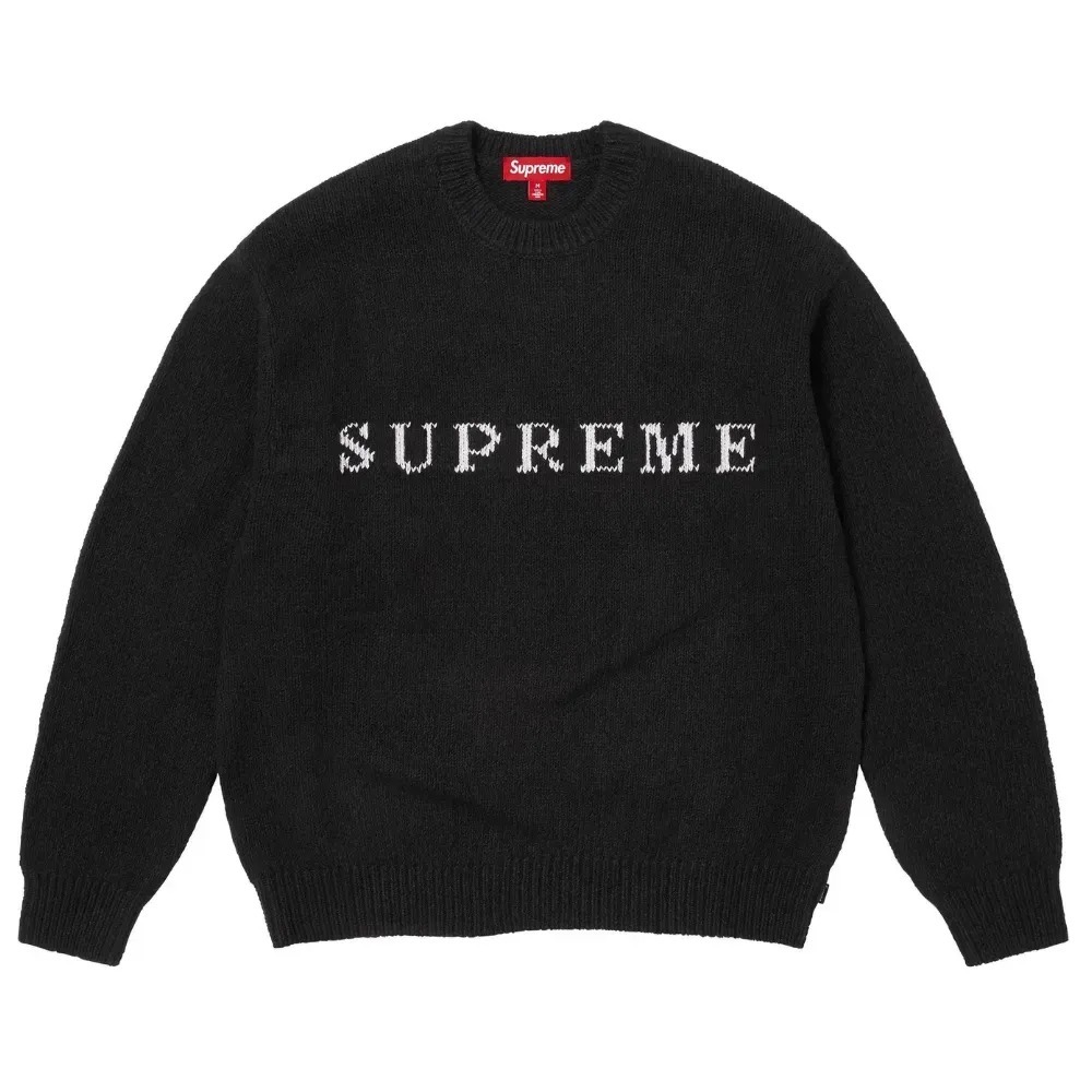 Suéter Supreme Contrast Logo Black FW25-W15 — G, Novo