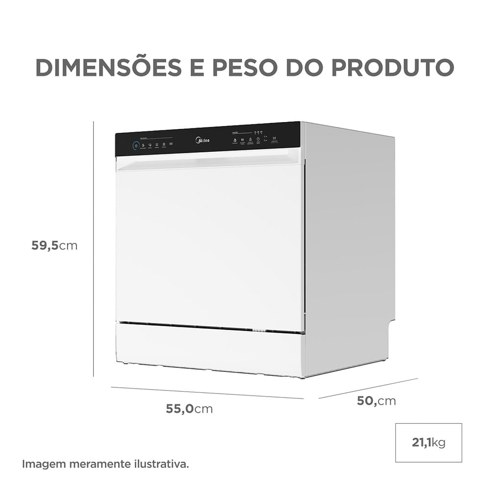 Foto 5 de Lava Louças 8 Serviços Branca Touch Plus Midea 110