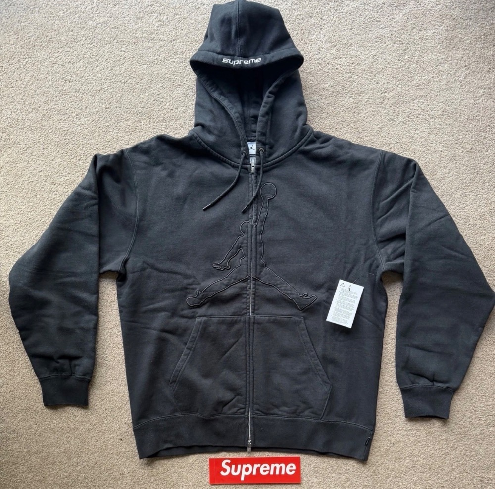 Air Jordan x Supreme Jaqueta Hooded Black SS26-W15 — G, Novo