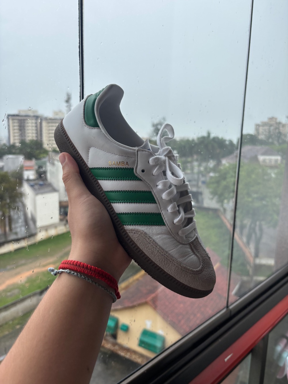 adidas Samba OG Cloud White Collegiate Green Gum — 38, Usado