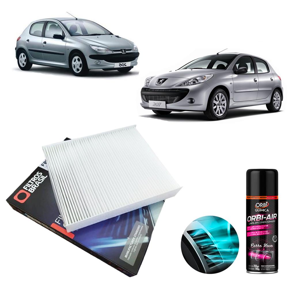 Filtro Cabine Ar Condicionado + Higienizador Peugeot 206 207
