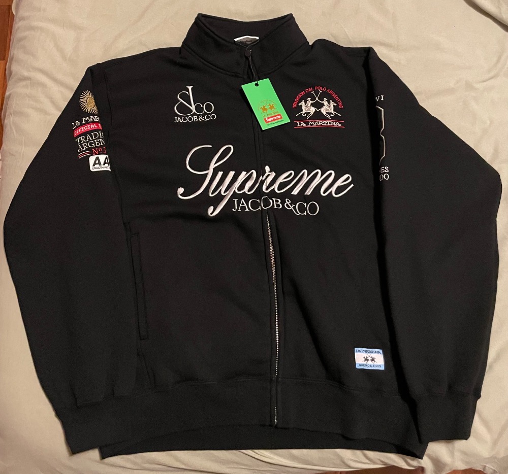 La Martina x Jacob & Co x Supreme Moletom Zip Up Black SS26-W16 — M, Novo