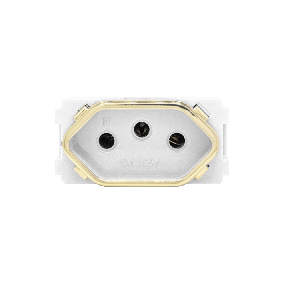 Módulo Tomada 2Pt 10A Branco Com Gold Novara Dicompel