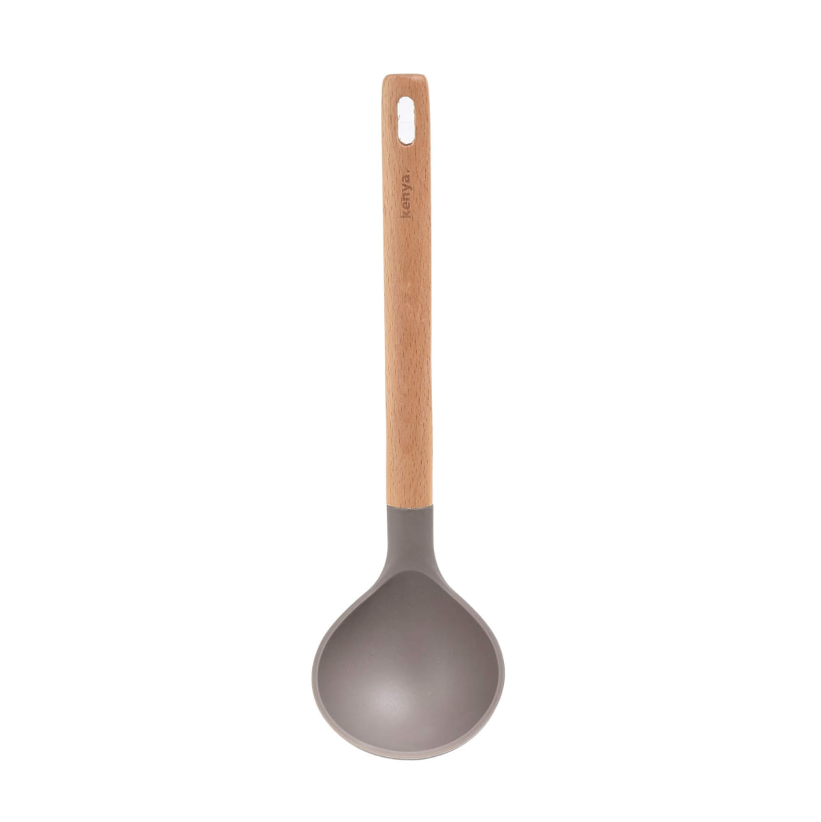 Concha de Silicone com Cabo de Madeira Kenya Cinza