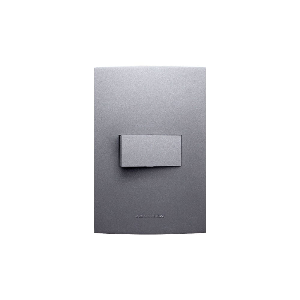Interruptor Simples com Placa 4X2 Inova Pro Class Grafite Alumbra