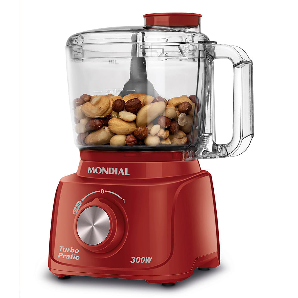 Mini Processador Turbo Pratic Mondial Vermelho 300W MP-16-R 110
