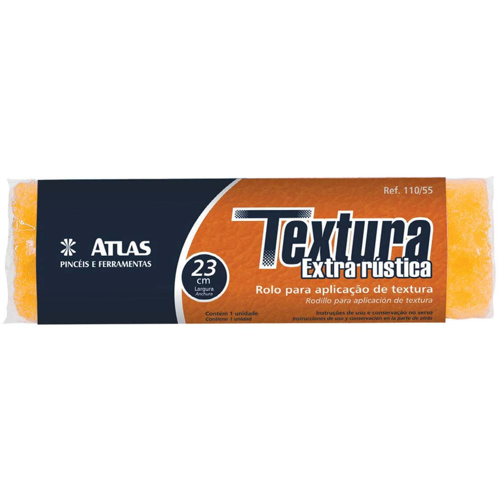 Rolo de Textura Extra Rústica de Espuma 23CM Atlas