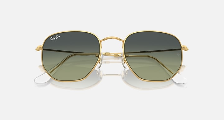 Foto 5 de Ray-Ban Óculos De Sol Hexagonal - Quadro Dourado-arista Lente Verde 51-21