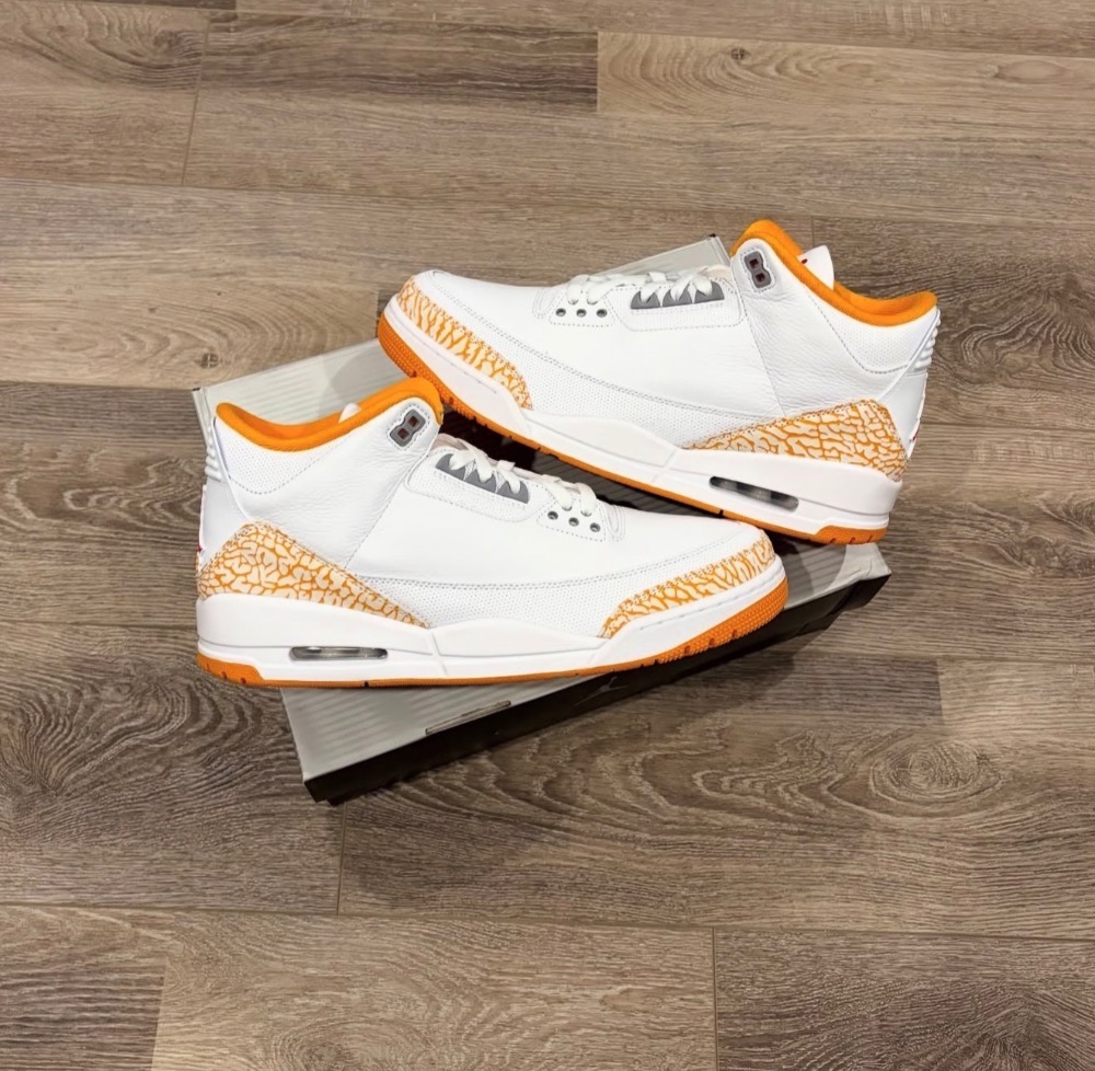 Air Jordan 3 White Orange Peel — 35, Novo