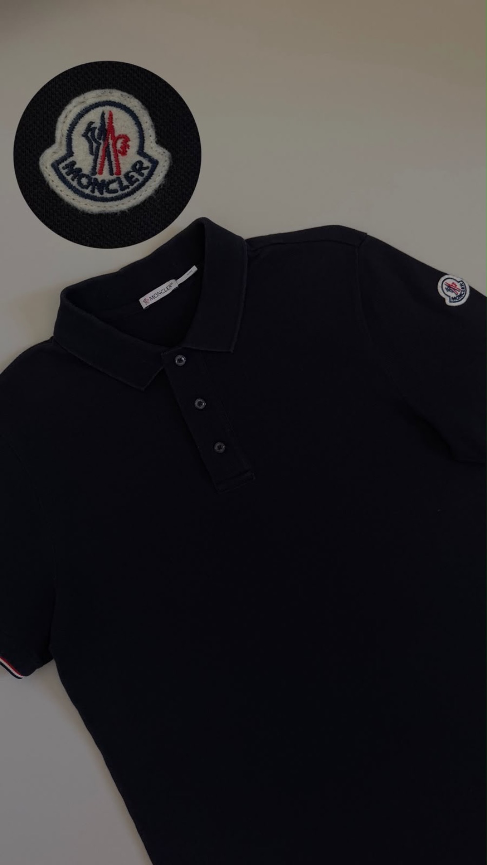 Camiseta Moncler Vintage Polo Enfant Navy — M, Usado