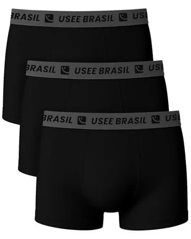 Kit 3 Cuecas Boxer Algodão Masculino Usee