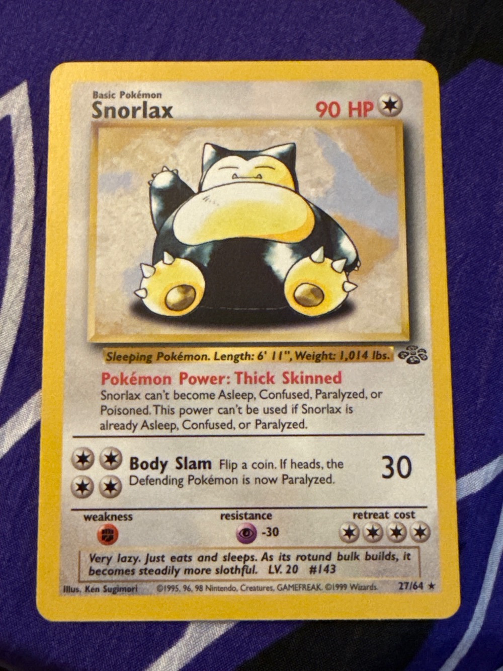 Snorlax (27/64) Jungle Pokémon TCG — Moderately Played, Usado