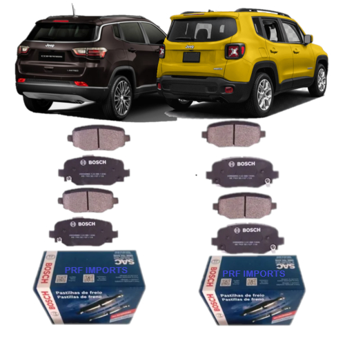Kit Pastilha Freio Diant Tras Bosch Jeep Compass E Renegade