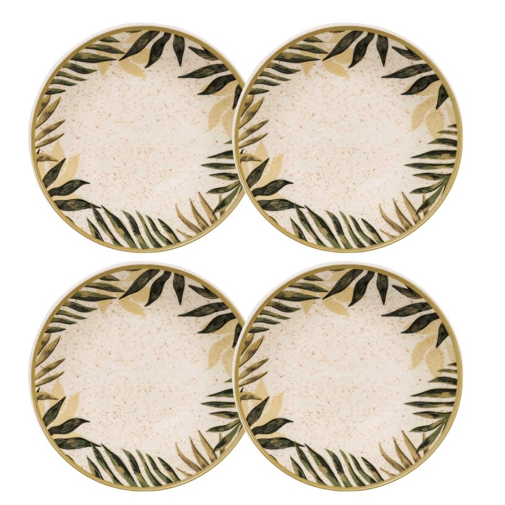 Jogo com 4 Pratos Fundos 20,5 cm Oxford Unni Tropicano