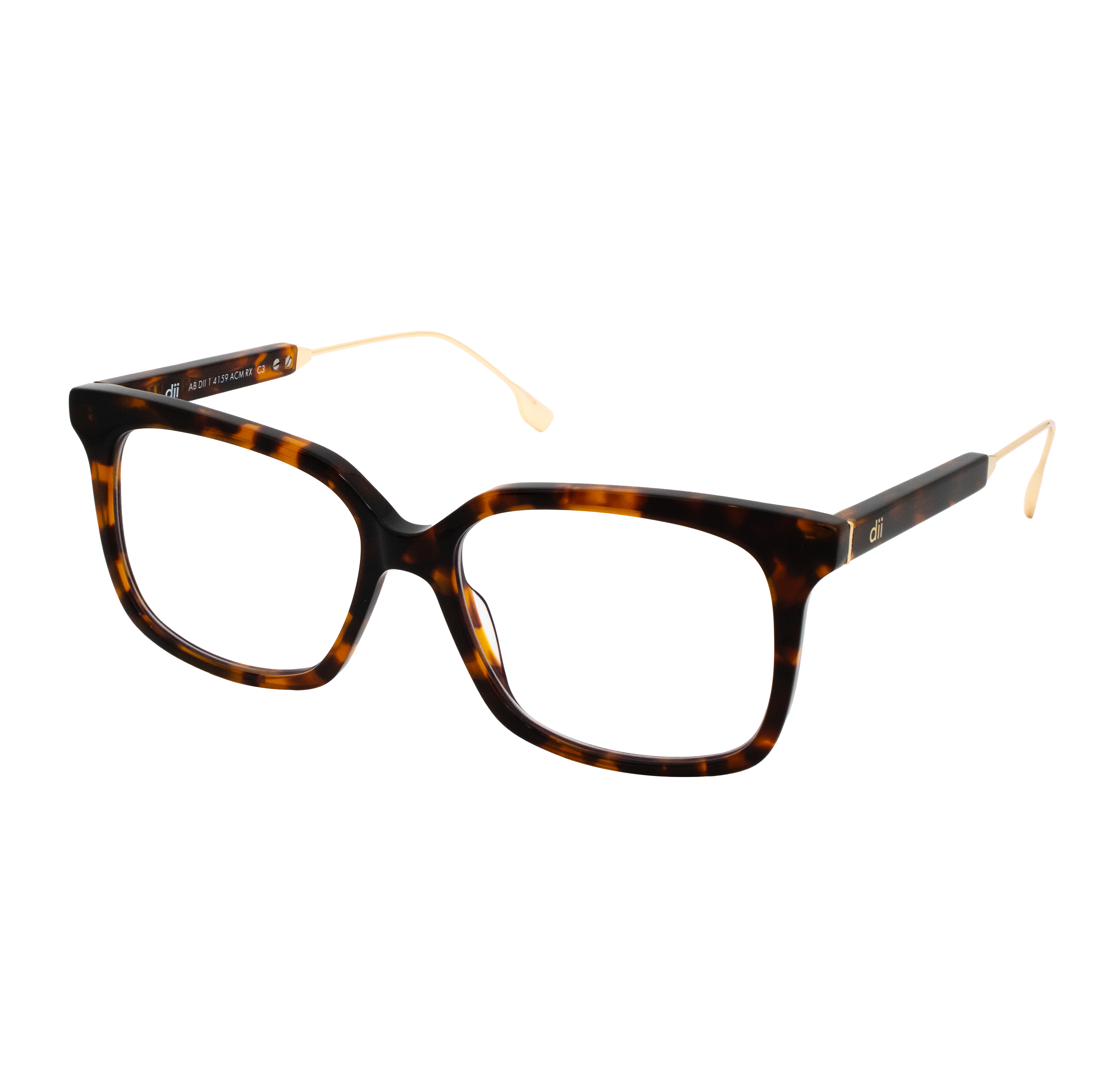 Armação para Óculos de Grau Feminino Dii Collection 1 4159 Demi Marrom com Dourado