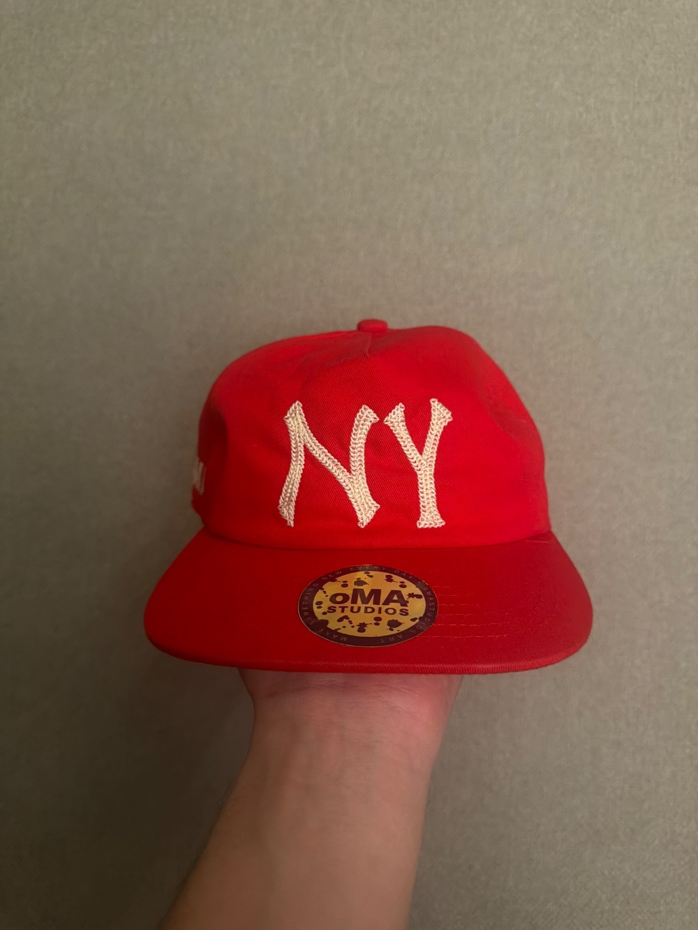 Boné oMA Studios NY Chain Stitch Red — Único, Novo