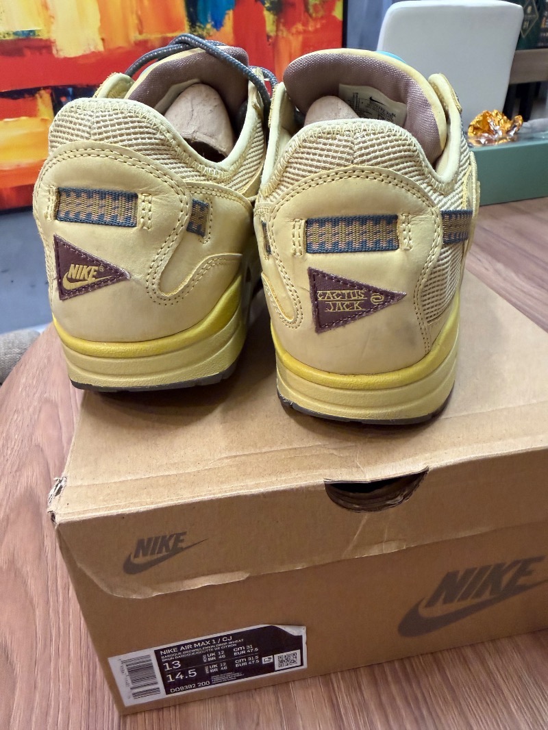 Foto 3 de Travis Scott x Nike Air Max 1 Cactus Gold — 46, Usado