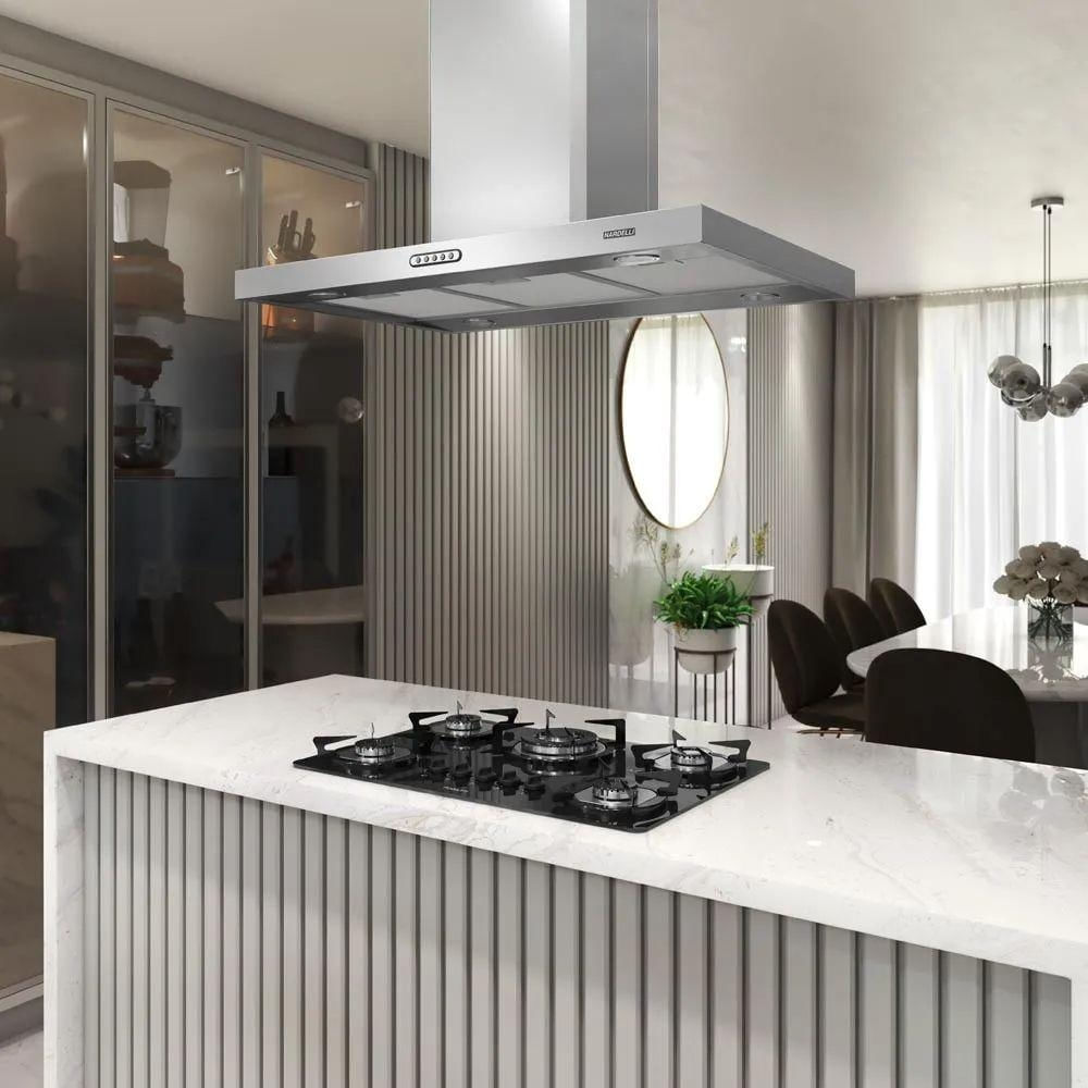 Foto 4 de Coifa De Ilha Nardelli Retangular 75cm 3 Velocidades Inox 220V