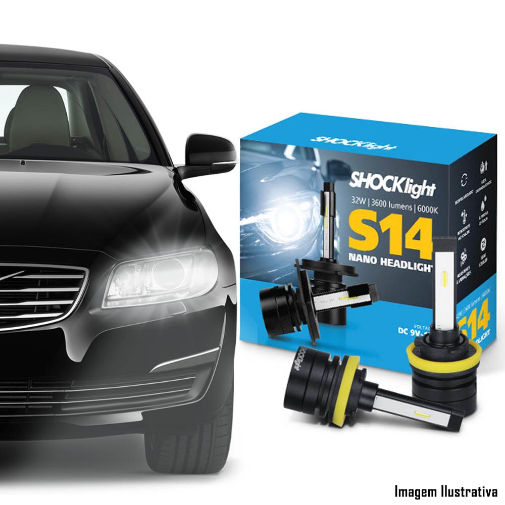 Kit Super LED NANO 6000K H1 H3 H7 H8/H11 H16 H27 HB3/HB4 S14 Shock Light 3600 Lumens