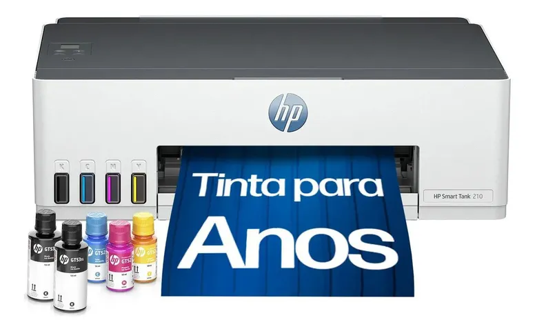 Impressora HP Smart Tank 210 com Tanque de Tinta