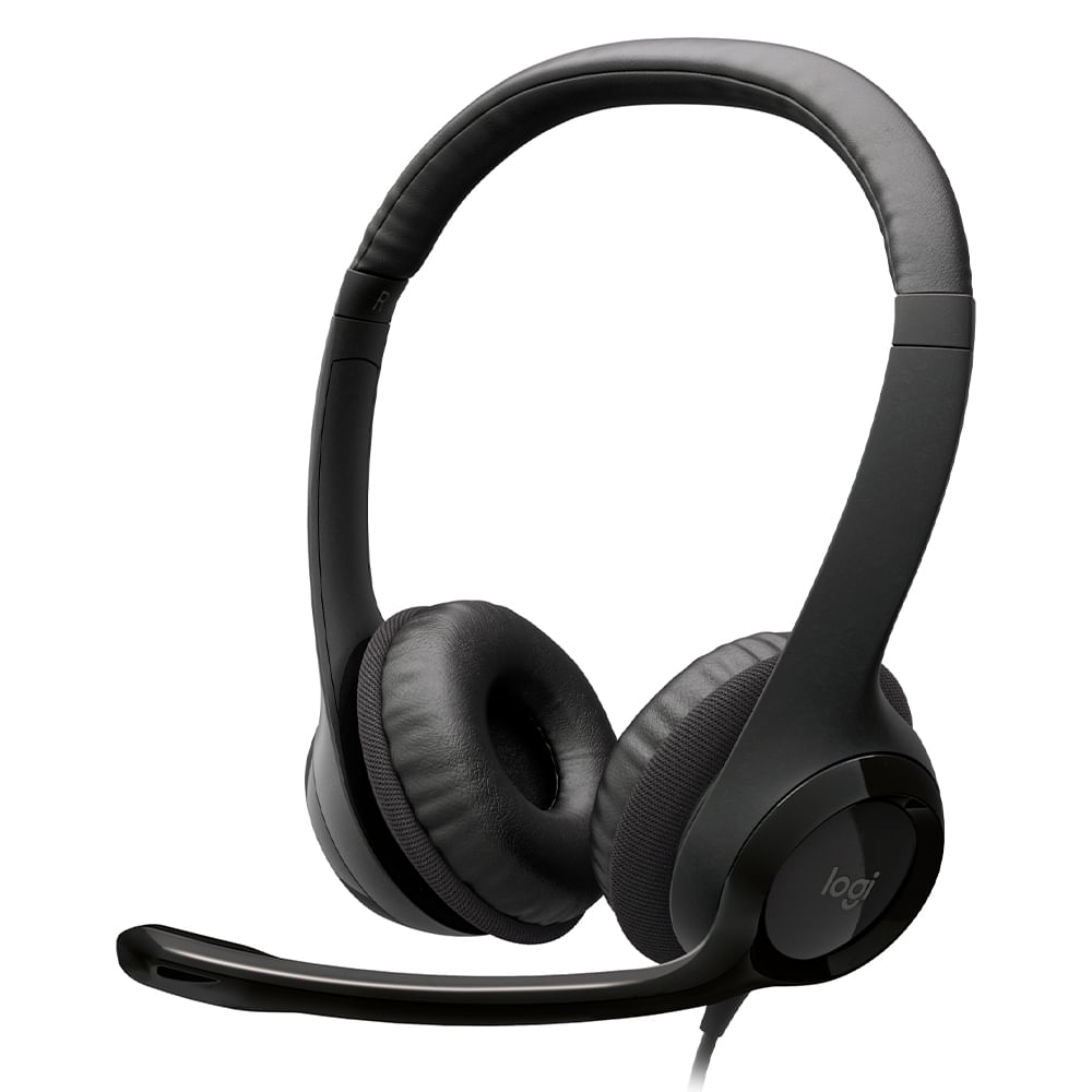 Headset com fio USB Logitech H390 com Controles de Áudio Integrado e Microfone com Redução de Ruído - Preto