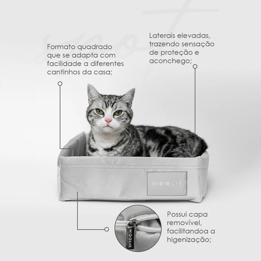 Foto 4 de Cama Spot para Gatos e Pequenos Pets - Cinza Standard