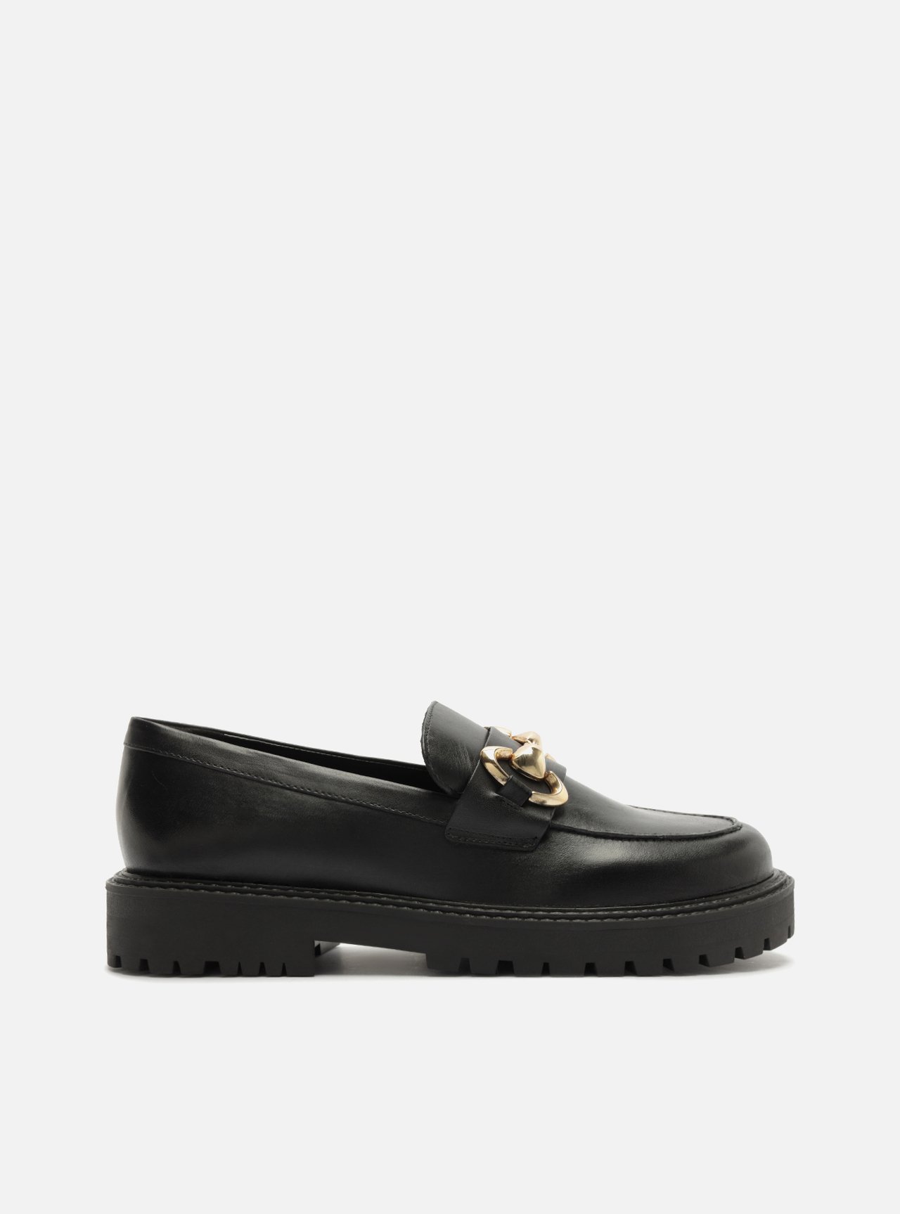 Mocassim Preto Couro Tratorado Bridão