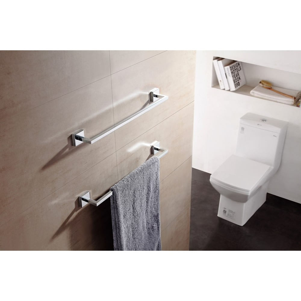 Porta toalha barra Block 60cm cromado Alterna