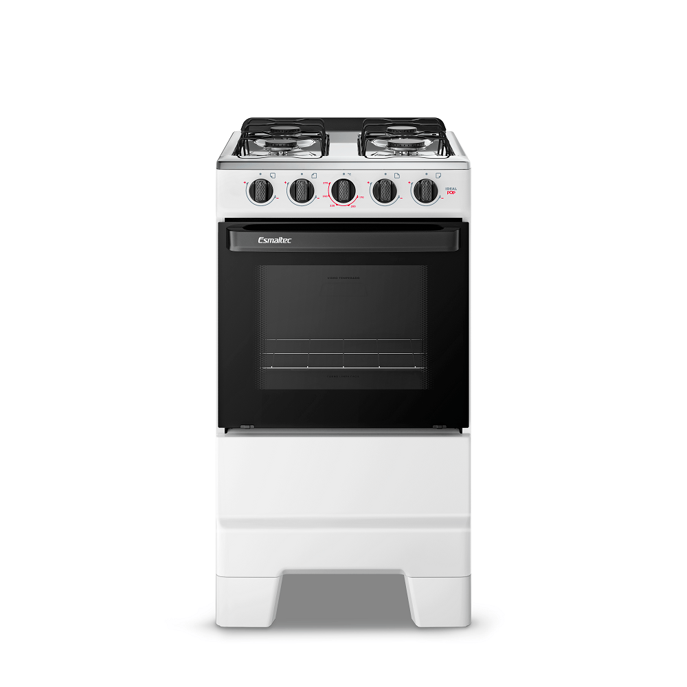 Fogão de Piso Esmaltec 4 Bocas com Acendimento Manual Branco Ideal Pop