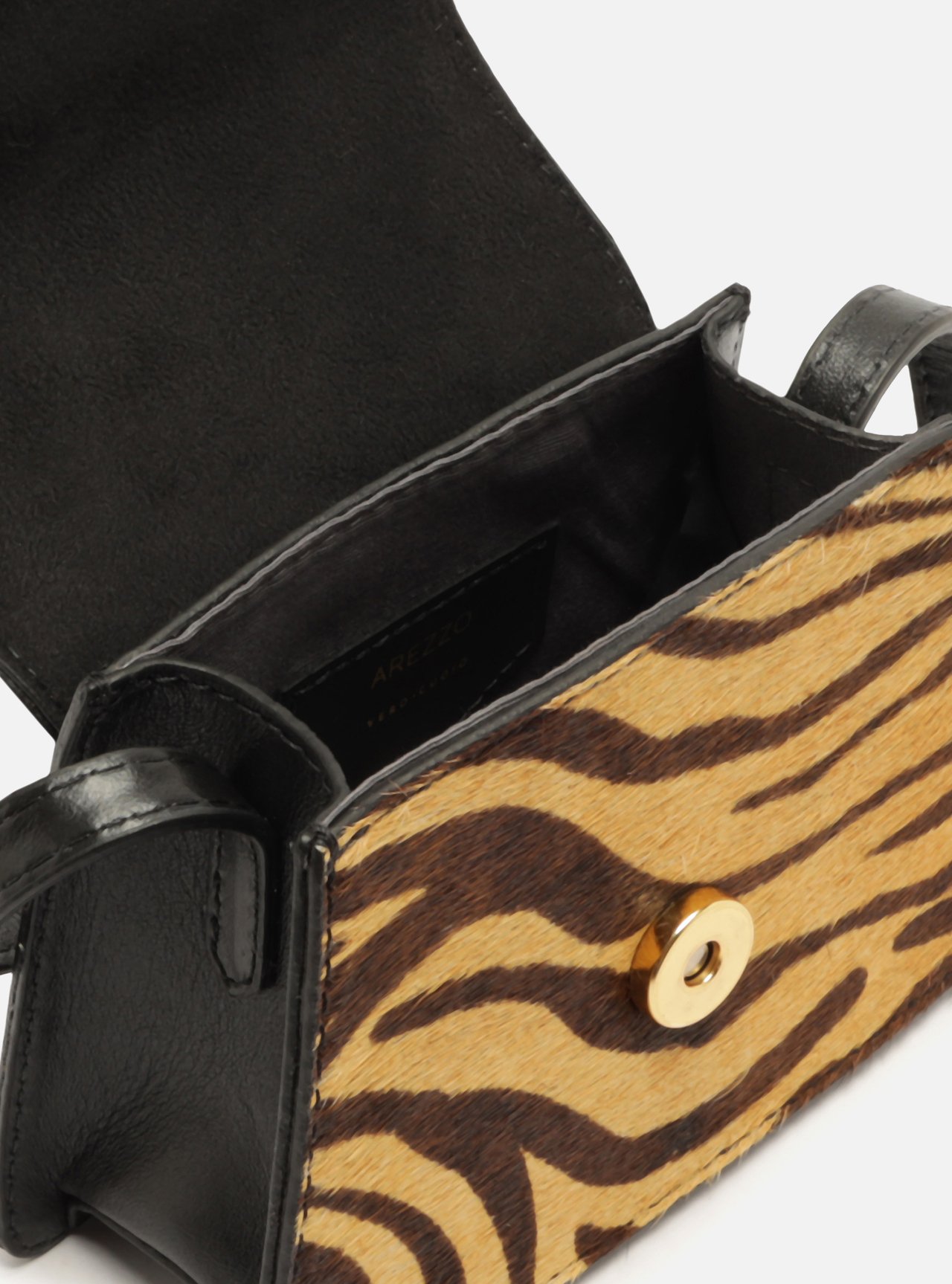 Foto 4 de Bolsa Tiracolo Animal Print Couro Pequena
