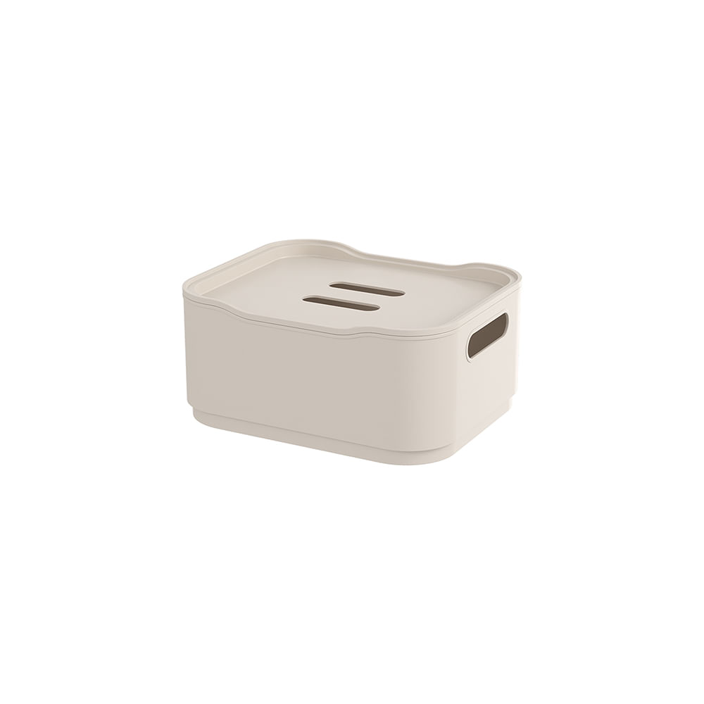 Cesta Fit Com Tampa Pequena Ligth Gray Coza