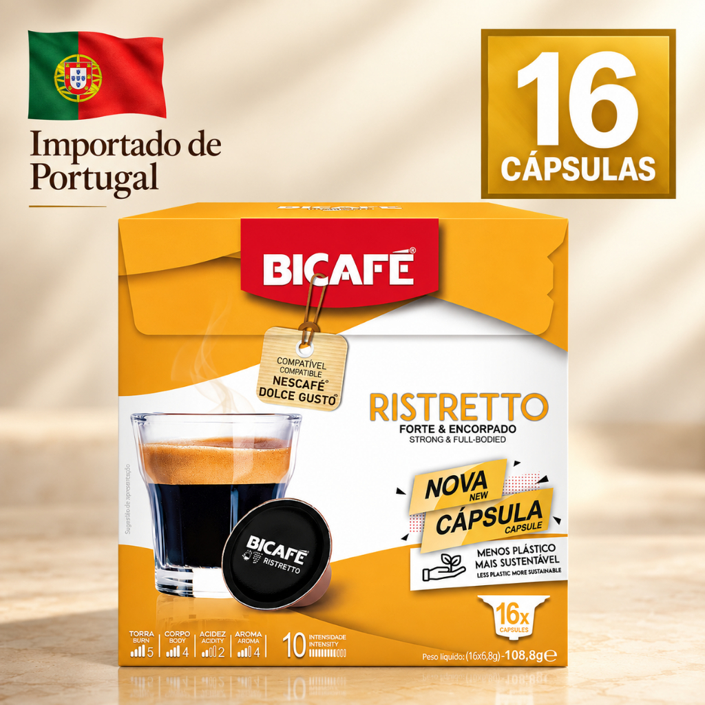 Cápsula Importada De Café Bicafé Ristretto Compativel com Máquinas Dolce Gusto