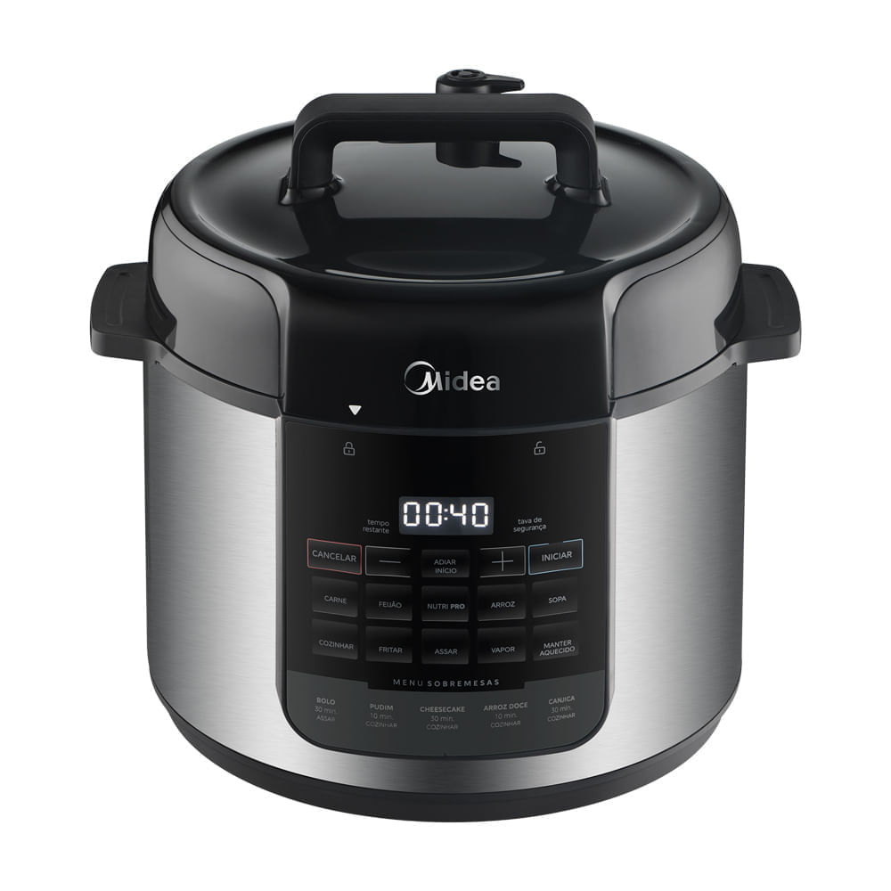 Panela de Pressão Elétrica 5L NutriPro Inox Midea 110