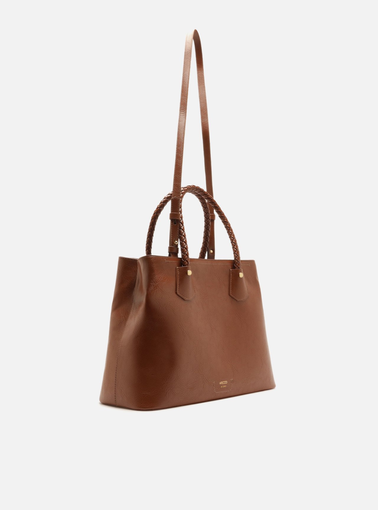 Foto 5 de Bolsa Tote Marrom Pequena Tressê