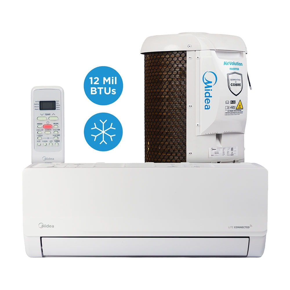 Ar-Condicionado Split 12000 BTUs Inverter Lite Conectado Frio Midea 220