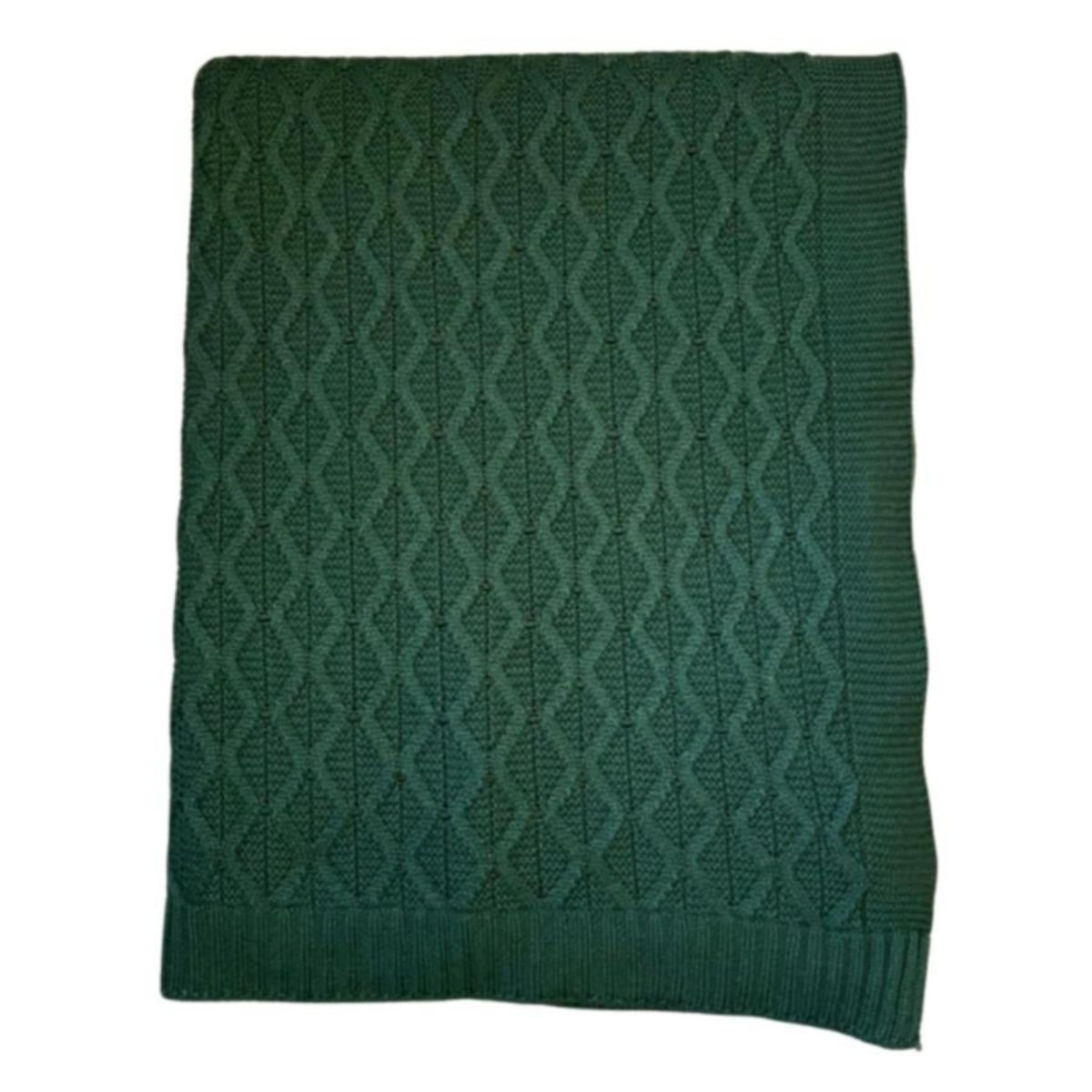 Manta Tricot Entrelace Verde Musgo