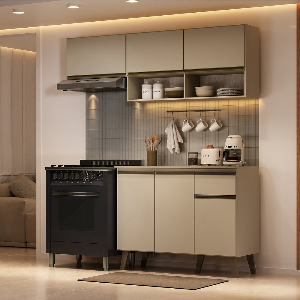Armário de Cozinha Compacta Atlanta Petit Carraro Amêndoa