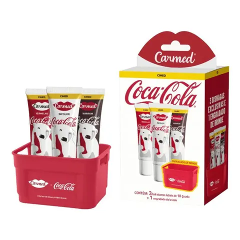 Kit Carmed Coca-Cola 3 Hidratantes Labiais