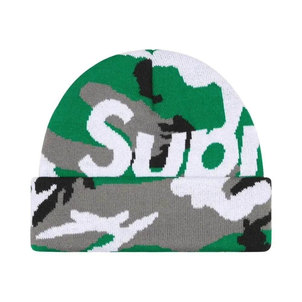 Touca Supreme Big Logo Green Camo FW25-W18 — Único, Novo
