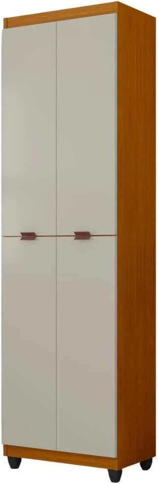 Armário Multiuso Clean: 6 Nichos Espaçosos e 4 Portas – Máxima Organização (Cedro/Off)