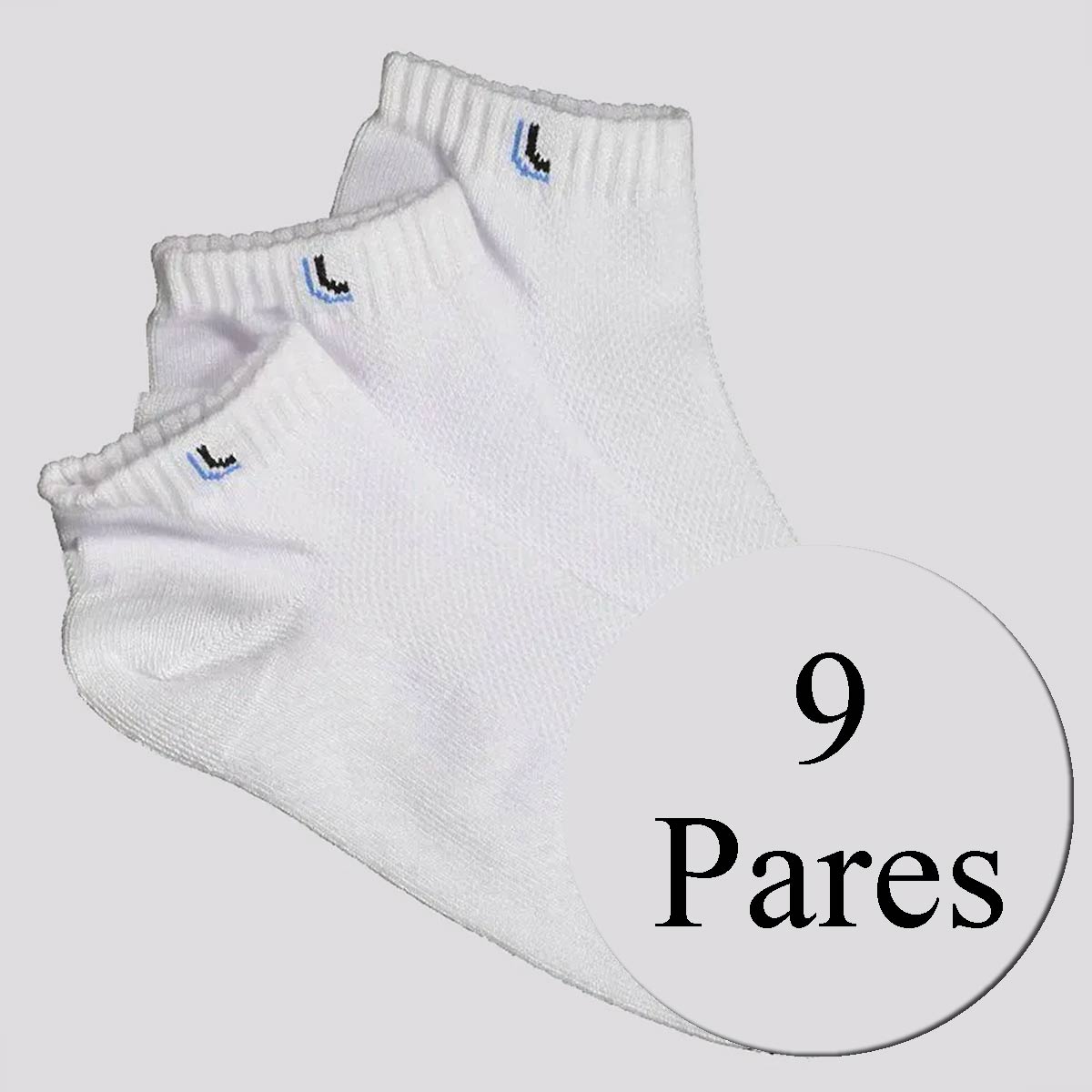 Kit Meia Lupo Walk Cano Curto 9 Pares Branca