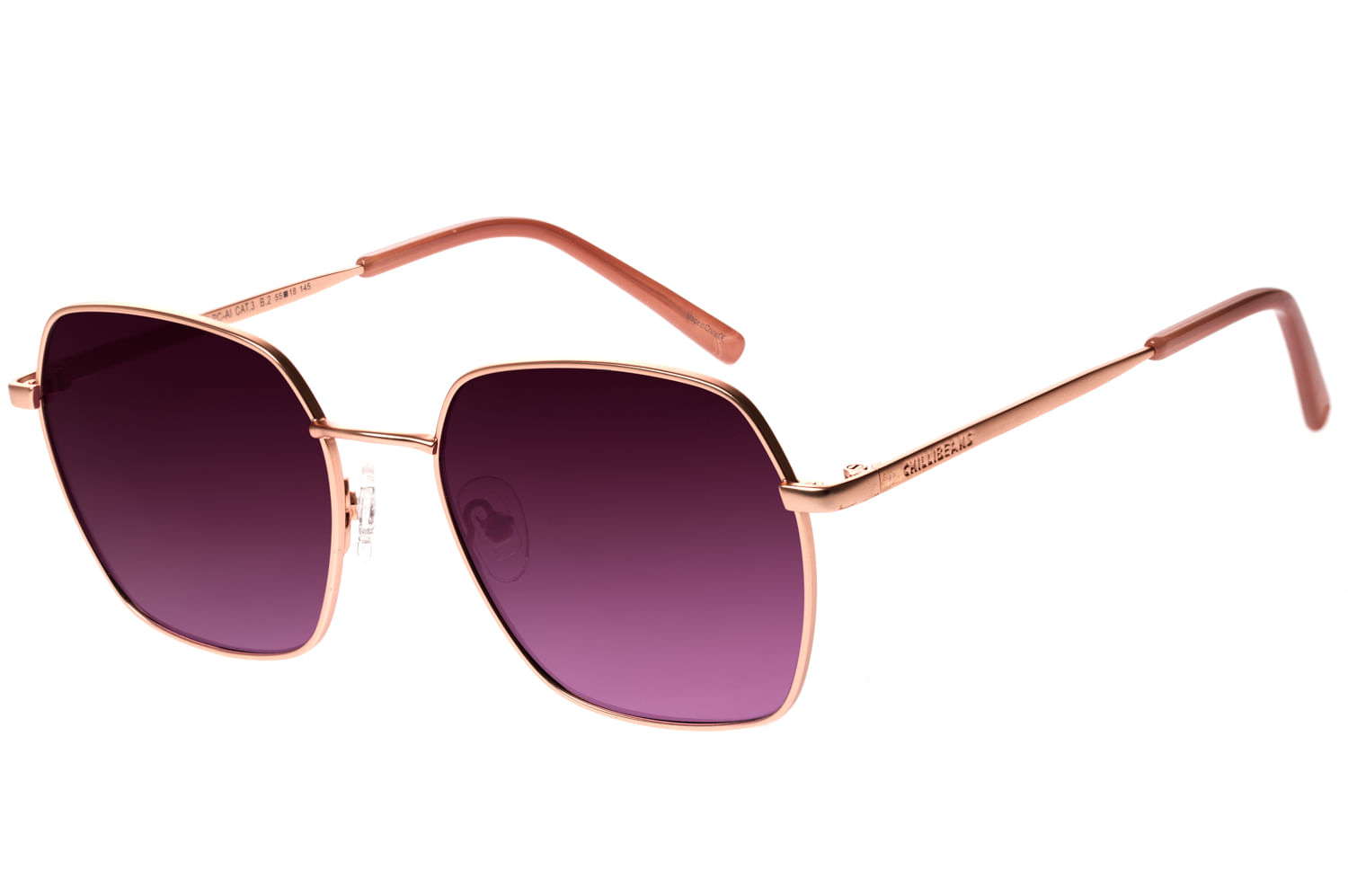 Óculos de Sol Feminino Ótica Chilli Beans Quadrado Metal Roxo OC.MT.3488.1495 M