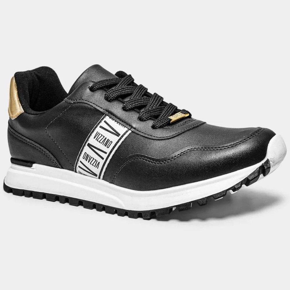 Tênis Vizzano Casual - Preto e Dourado