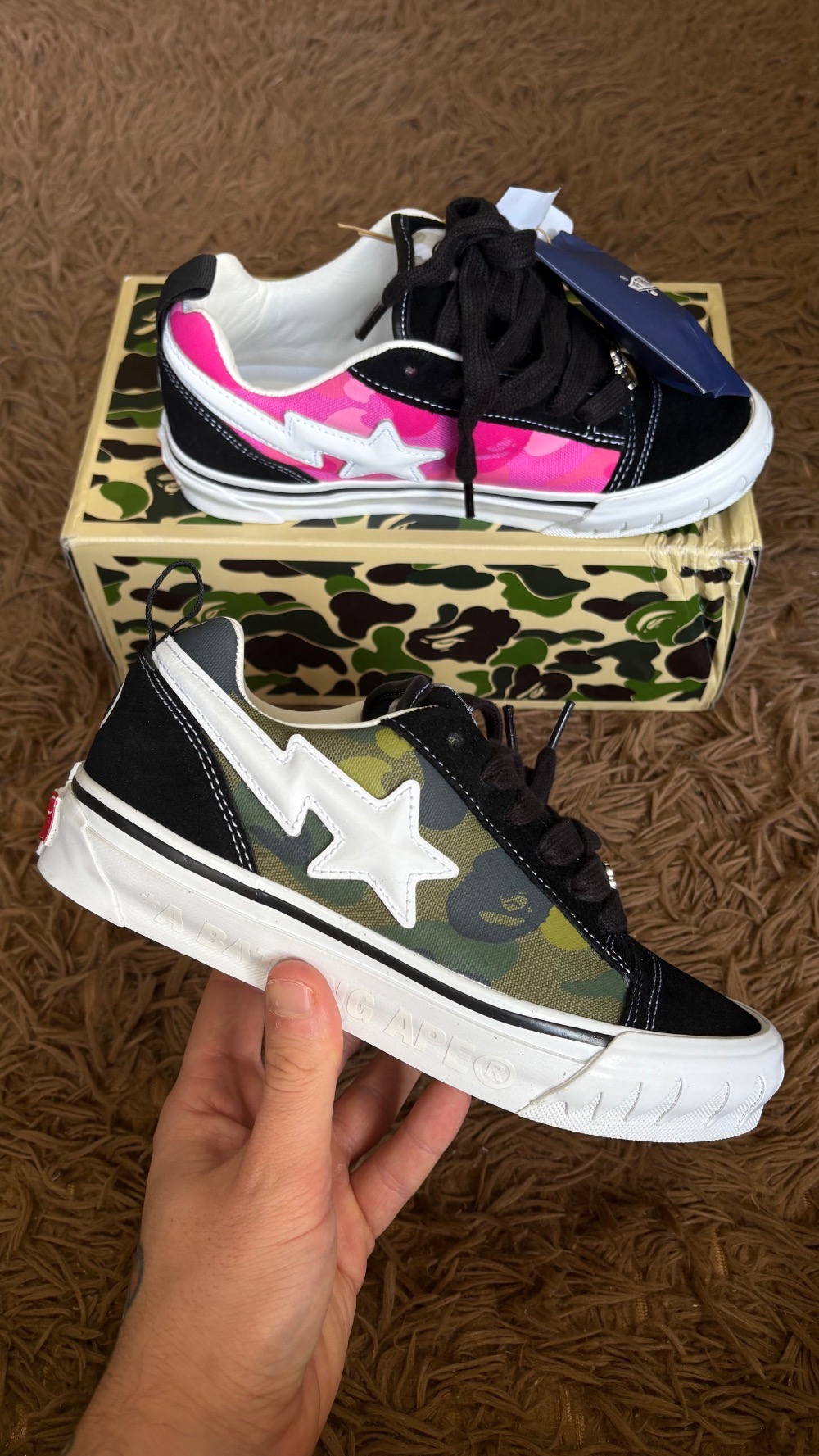 BAPE x Vans Premium Knu Skool Camo Green — 36, Novo