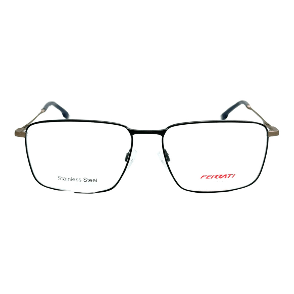 Armação de Óculos de Grau Ferrari FE1075T Feminino Quadrado Metal Preto